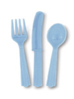 Baby Blue 24 Pack Cutlery