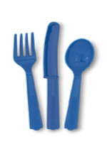 Navy Blue 24 Pack Cutlery