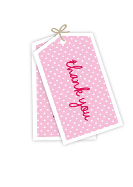 Pink Thanks Gift Tags