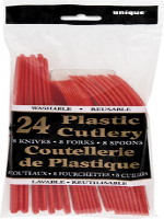 Red 24 Pack Cutlery