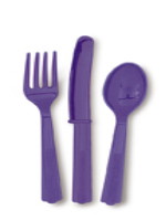 Purple 24 Pack Cutlery 